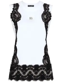 Dolce & Gabbana: Кружевная футболка  T
