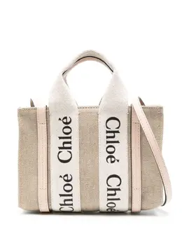 Chloé: Бежевая сумка-шоппер  Woody