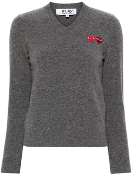 Comme Des Garçons Play: Свитер  Double Heart из шерсти