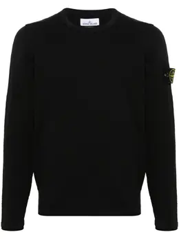 Stone Island: Чёрный свитер  Compass