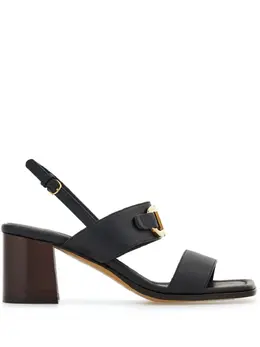 Ferragamo: Чёрные сандалии  Gancini