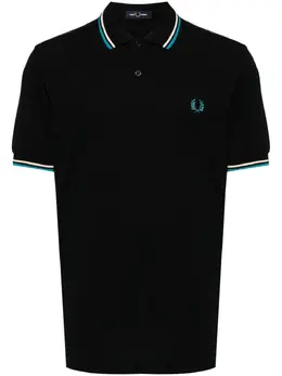 Fred Perry: Чёрное поло  Twin Tipped