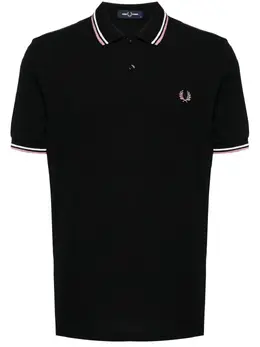 Fred Perry: Чёрное поло  Twin Tipped