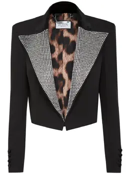 Philipp Plein: Чёрный жакет  Crystal