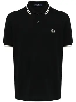 Fred Perry: Чёрное поло  Twin Tipped