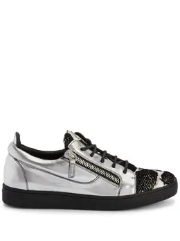 Giuseppe Zanotti: Серебристые кроссовки  Frankie