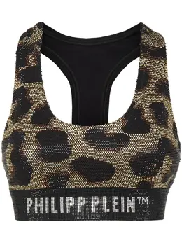 Philipp Plein: Топ с леопардовым принтом 