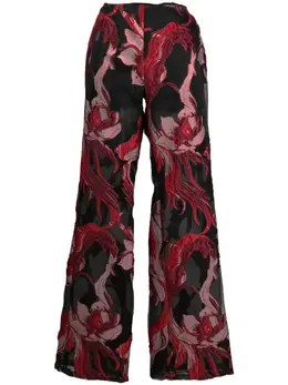 Alberta Ferretti: Брюки с растительным принтом 