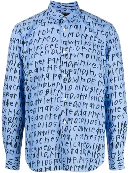 Comme des Garçons Homme Plus: Рубашка с принтом 