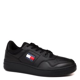 Tommy Jeans: Чёрные кроссовки 