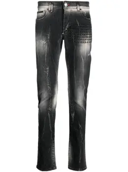Philipp Plein: Чёрные джинсы  Skull