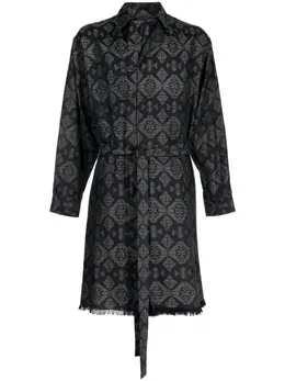Yohji Yamamoto: Плащ с принтом 