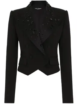Dolce & Gabbana: Чёрный жакет  Crystal