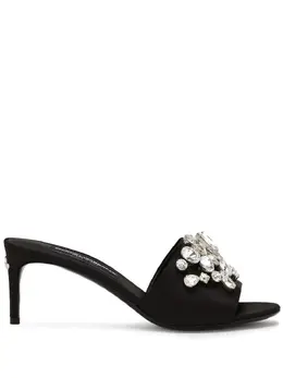 Dolce & Gabbana: Чёрные сабо  Crystal