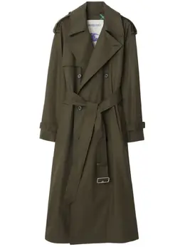 Burberry: Двубортный плащ 