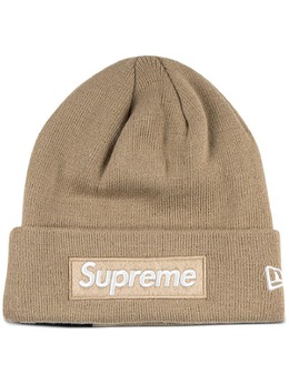 Supreme: Бежевая шапка  Box Logo