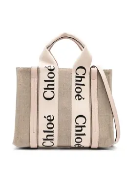 Chloé: Бежевая сумка-шоппер  Woody