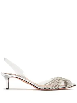 Aquazzura: Серебристые туфли 