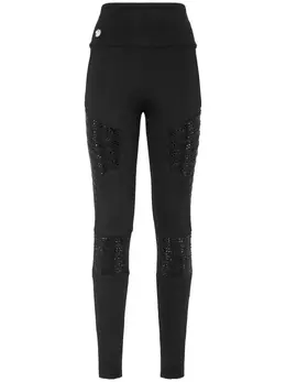 Philipp Plein: Чёрные легинсы  Crystal
