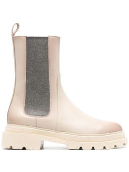 Santoni: Бежевые ботинки 