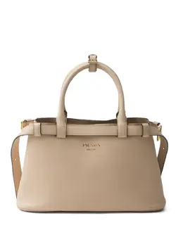 Prada: Бежевая сумка-шоппер 