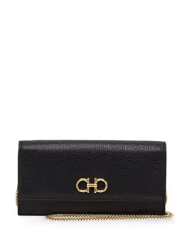 Ferragamo: Чёрный кошелёк  Gancini