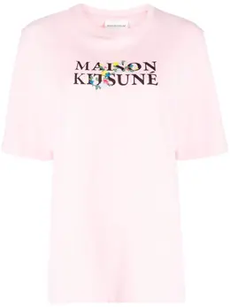 Maison Kitsuné: Футболка с принтом 