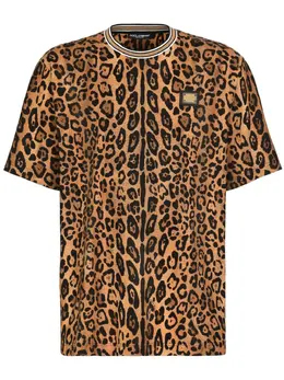 Dolce & Gabbana: Футболка  T с леопардовым принтом