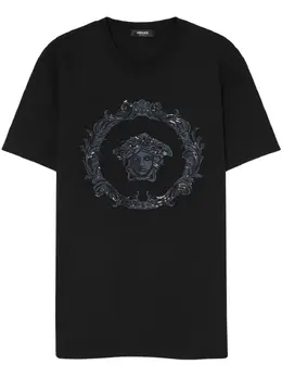 Versace: Хлопковая футболка  Medusa