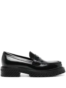 Off-White: Чёрные лоферы  Diag Stripe