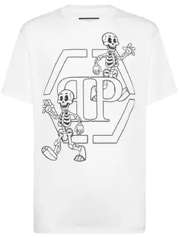 Philipp Plein: Футболка  Skeleton с принтом