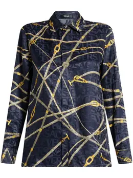 Versace: Рубашка  Greca с длинным рукавом