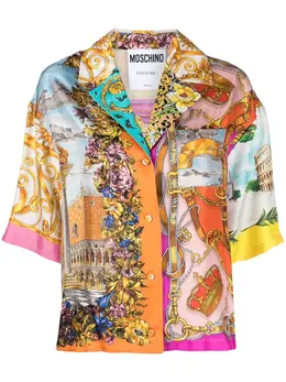 Moschino: Рубашка с принтом 