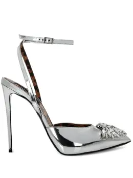 Philipp Plein: Серебристые туфли  Crystal