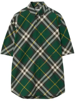 Burberry: Зелёная рубашка 