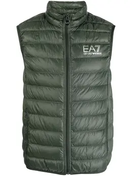 Ea7 Emporio Armani: Зелёный жилет 
