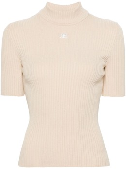 Courrèges: Бежевый топ 