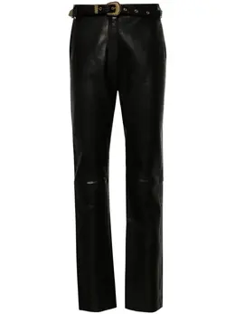 Balmain: Кожаные брюки 