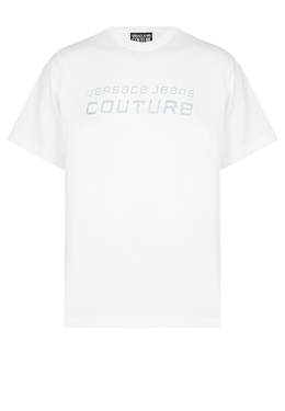 VERSACE JEANS COUTURE: Белая футболка 