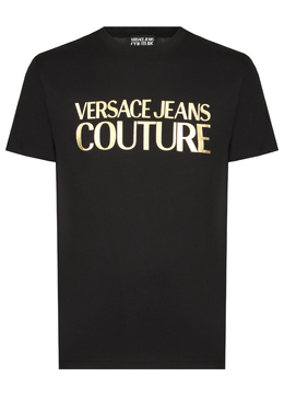 VERSACE JEANS COUTURE: Чёрная футболка 