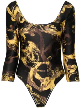 Versace Jeans Couture: Чёрный боди 