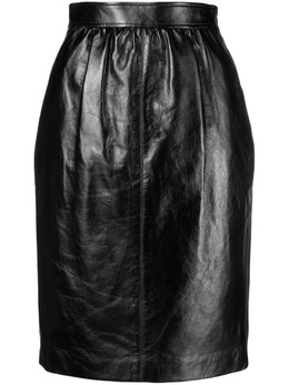 Saint Laurent: Кожаная юбка 