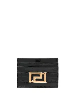 Versace: Чёрный картхолдер  Greca