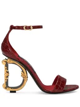 Dolce & Gabbana: Тёмные сандалии  Baroque DG