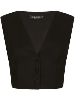Dolce & Gabbana: Чёрный жилет 