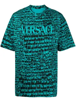 Versace: Футболка с принтом 