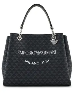 Emporio Armani: Сумка-шоппер с принтом 