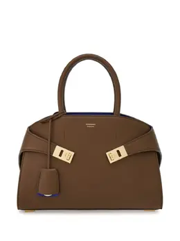 Ferragamo: Коричневая сумка-шоппер 