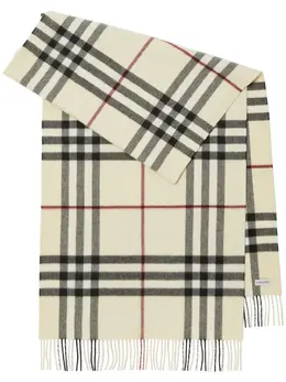 Burberry: Белый шарф 