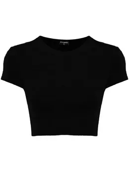 CHANEL Pre-Owned: Чёрная футболка 